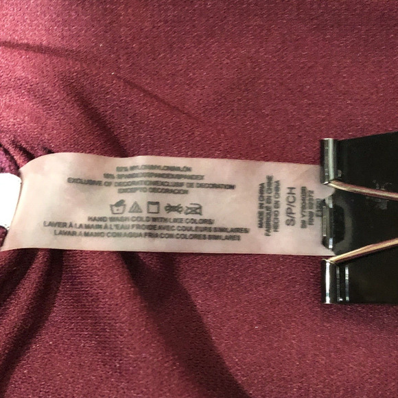 Bebe Lace Back Rhinestone Swimsuit Small Burgundry Wine Red Crystal Y2K Retro - Picture 12 of 12